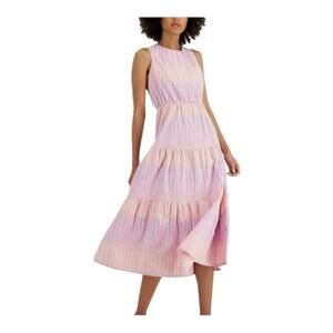 Charter Club women's XL gingham tiered midi dress sun sundress party new